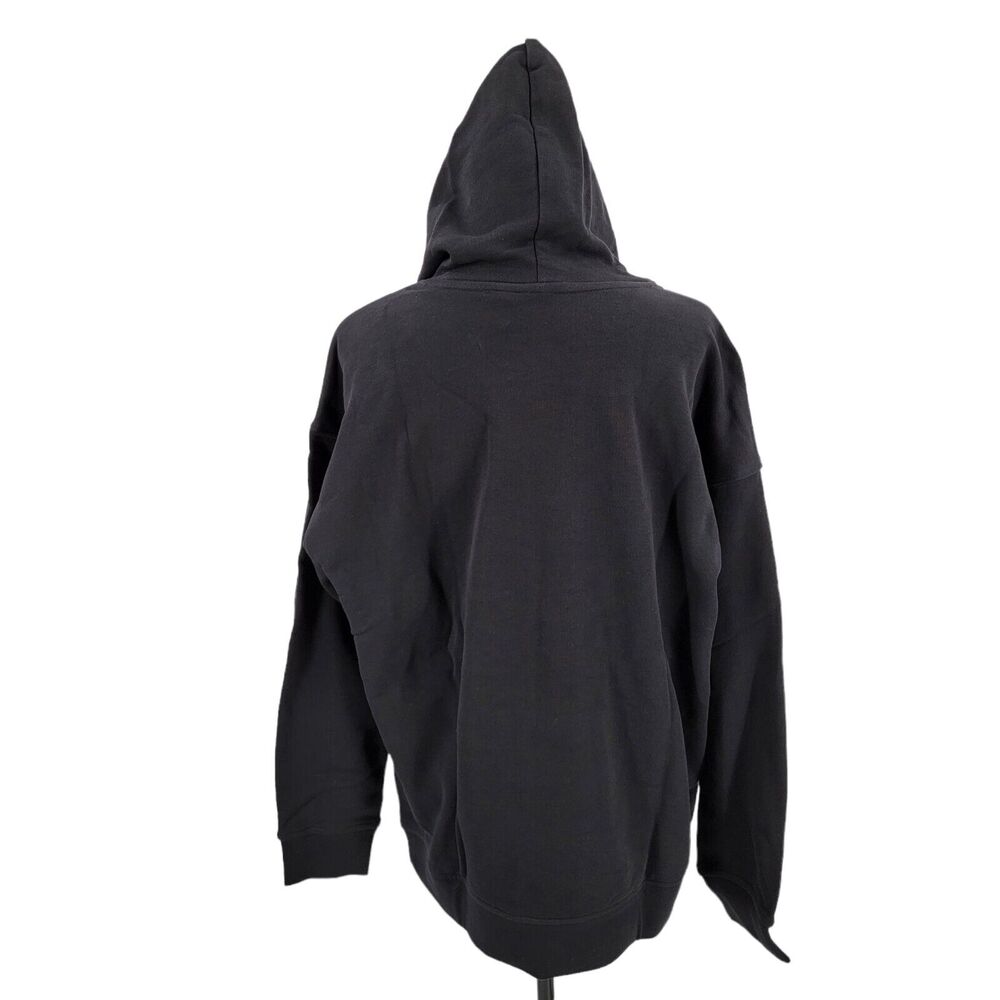 Adidas Originals Hoodie Womens Large Black White Trefoil Pullover Sweatshirt NEW - Picture 6 of 16